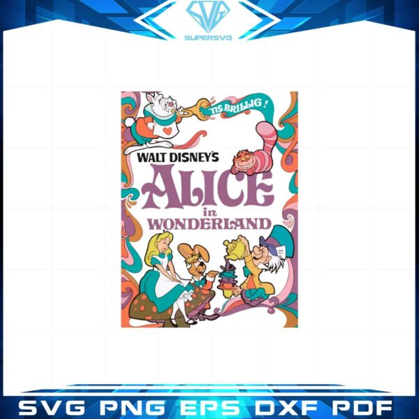 Retro Alice in Wonderland Walt Disney SVG Cutting Files