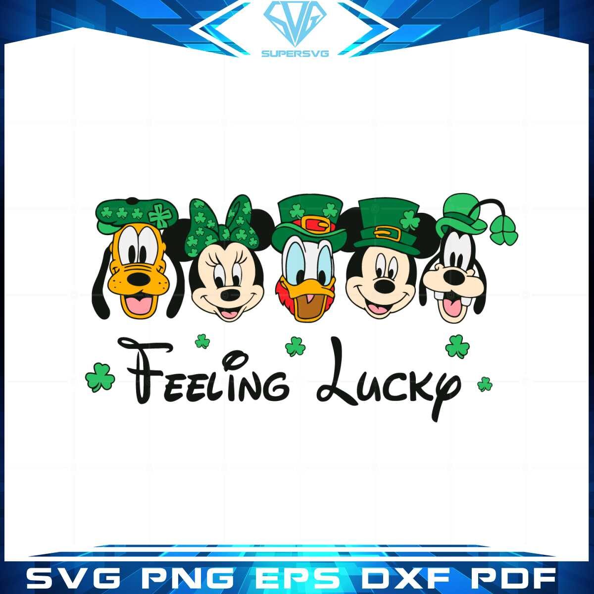 feeling-lucky-irish-mickey-and-friend-shamrock-svg-cutting-files