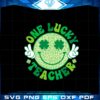 one-lucky-teacher-groovy-smile-face-patricks-day-shamrock-svg