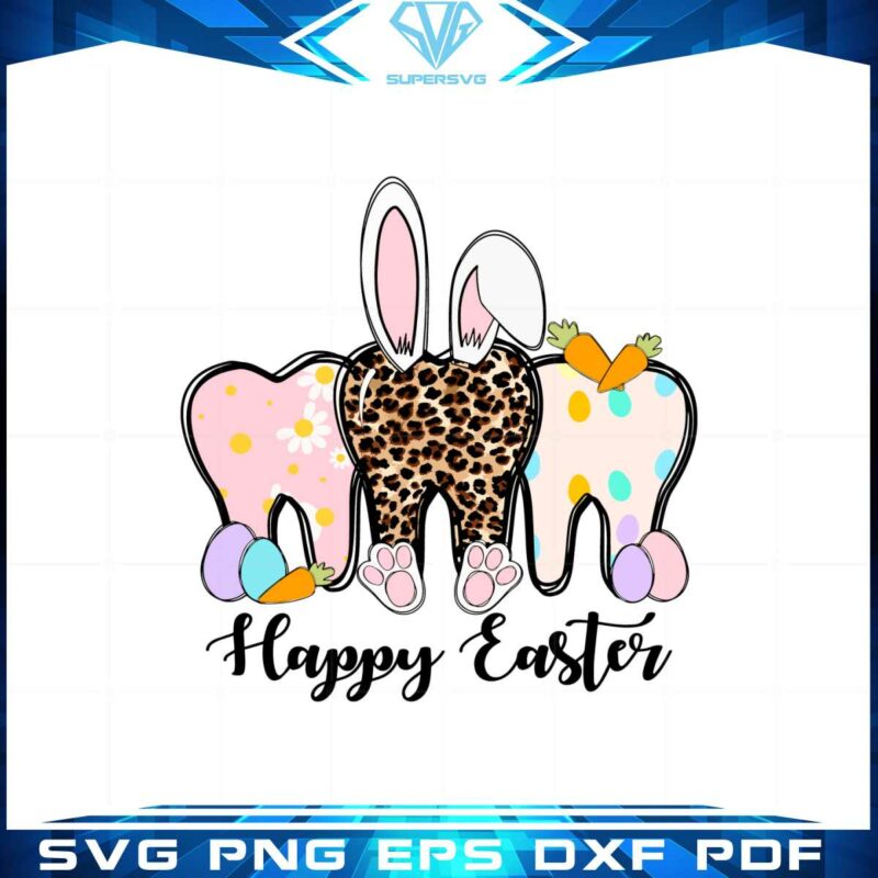 happy-easter-dentist-floral-leopard-tooth-svg-cutting-files