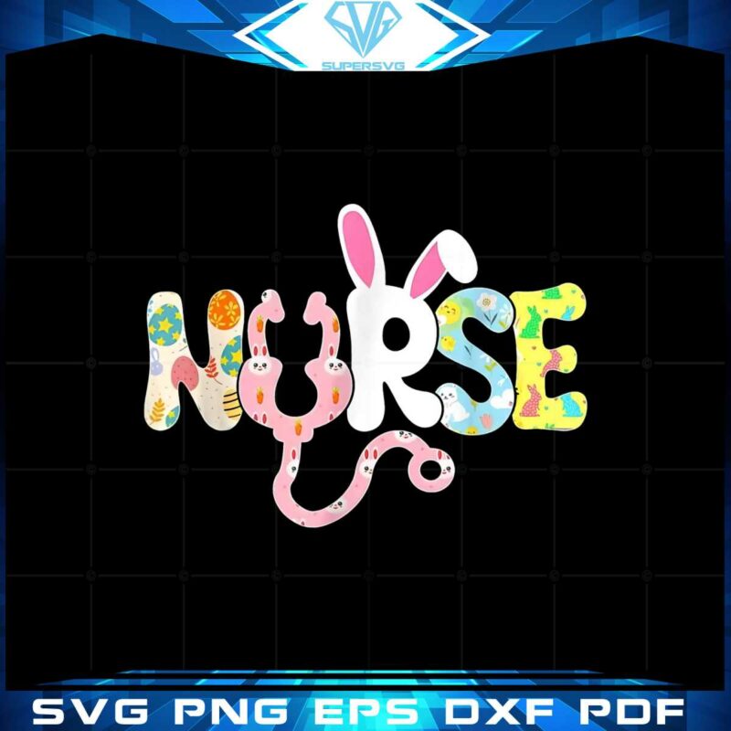 stethoscope-scrub-nurse-life-easter-day-cute-bunny-with-eggs-funny-easter-png