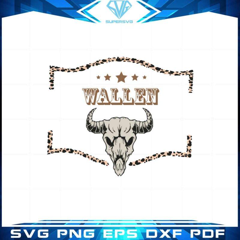 wallen-western-leopard-country-music-bullhead-svg-cutting-files