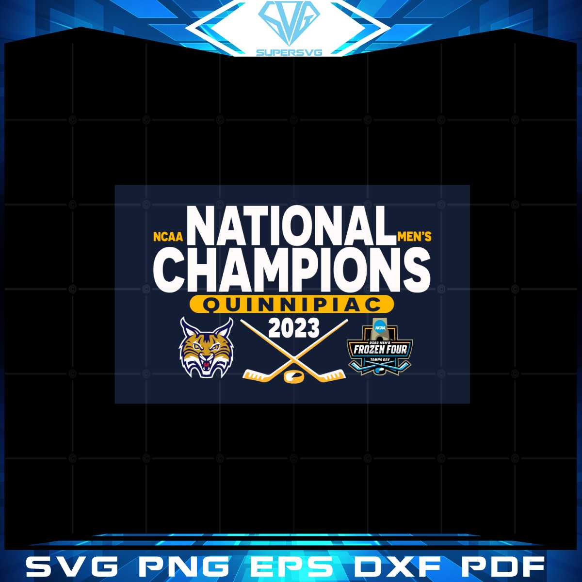 Quinnipiac Ncaa Men's Hockey National Champions 2023 Svg