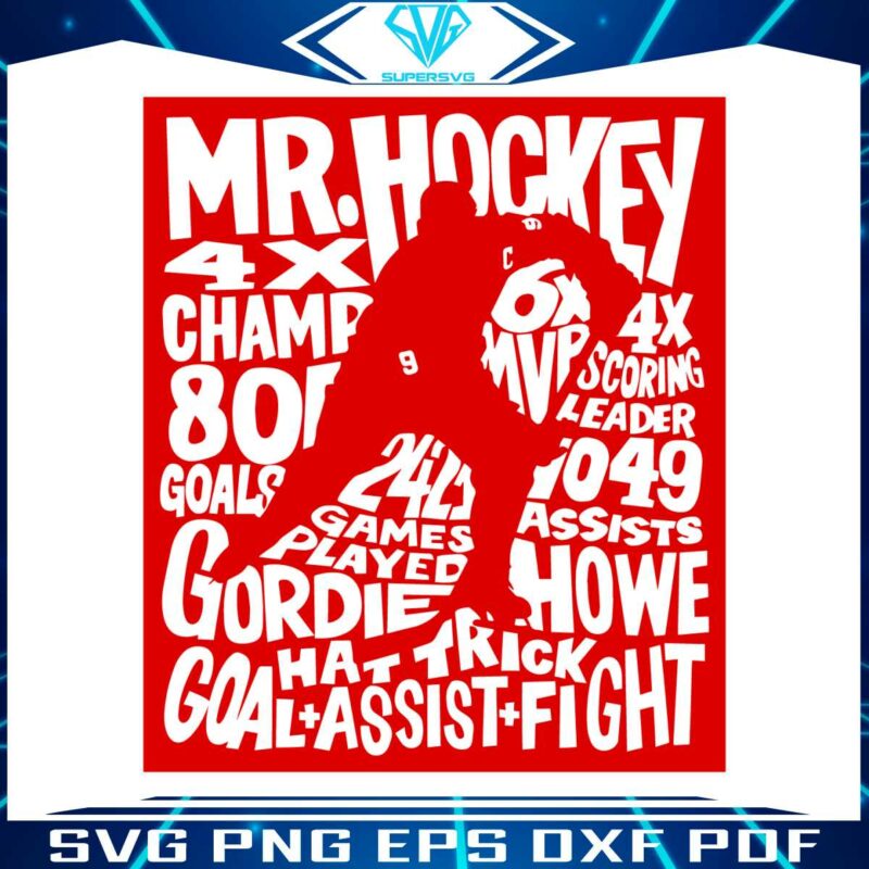 gordie-howe-word-art-mr-hockey-svg-graphic-designs-files