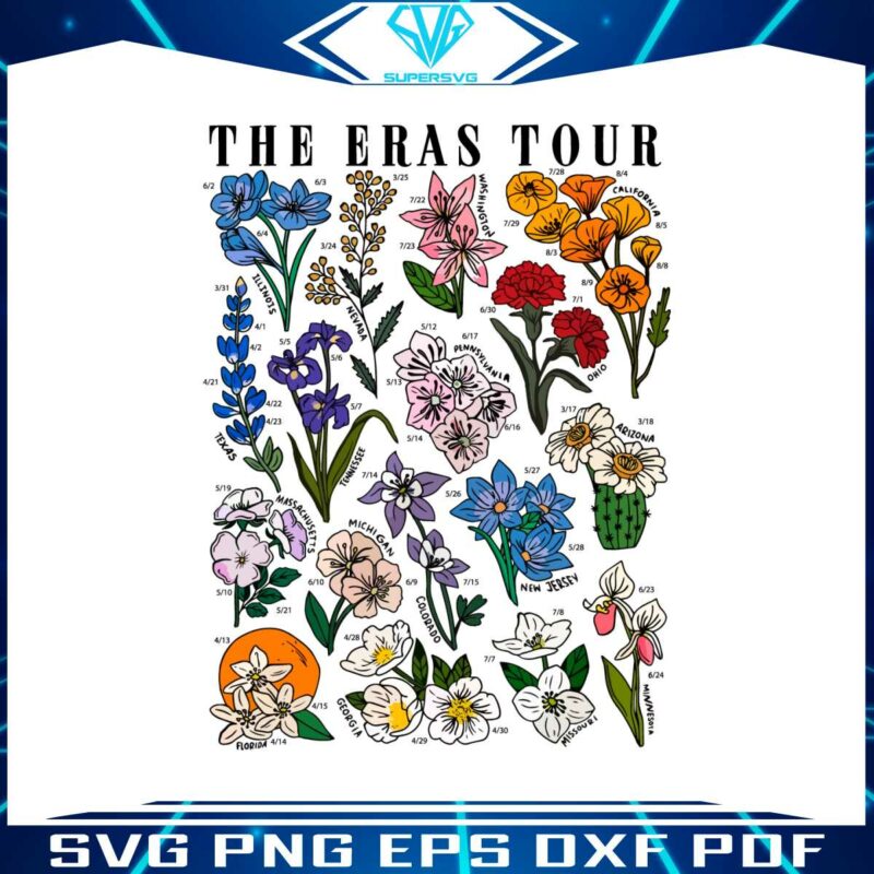 the-eras-tour-state-flowers-taylor-swift-eras-tour-2023-svg