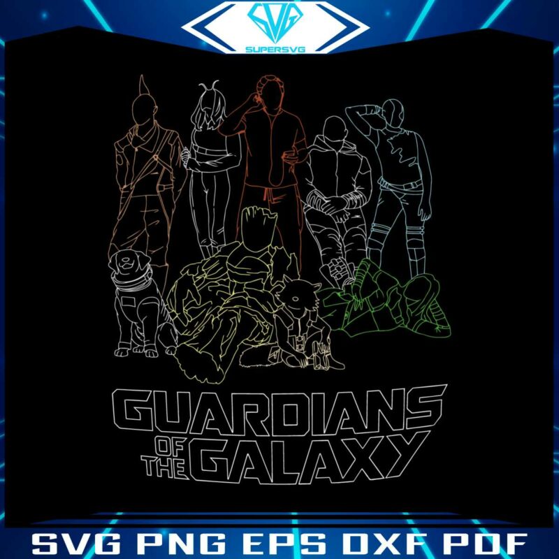 line-drawing-guardians-of-the-galaxy-vol3-svg-cutting-files