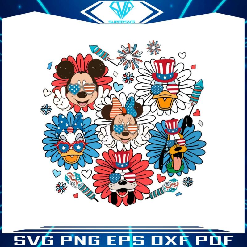 disney-4th-of-july-sunflower-mickey-and-friends-svg-cutting-digital-file
