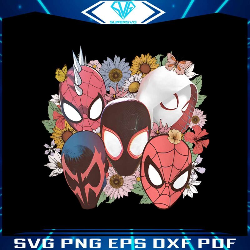 vintage-floral-spider-man-superhero-movie-png-sublimation-download