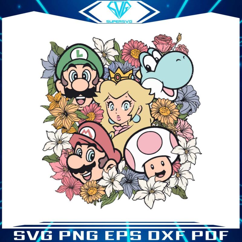 return-to-mario-floral-the-super-mario-svg-cutting-file