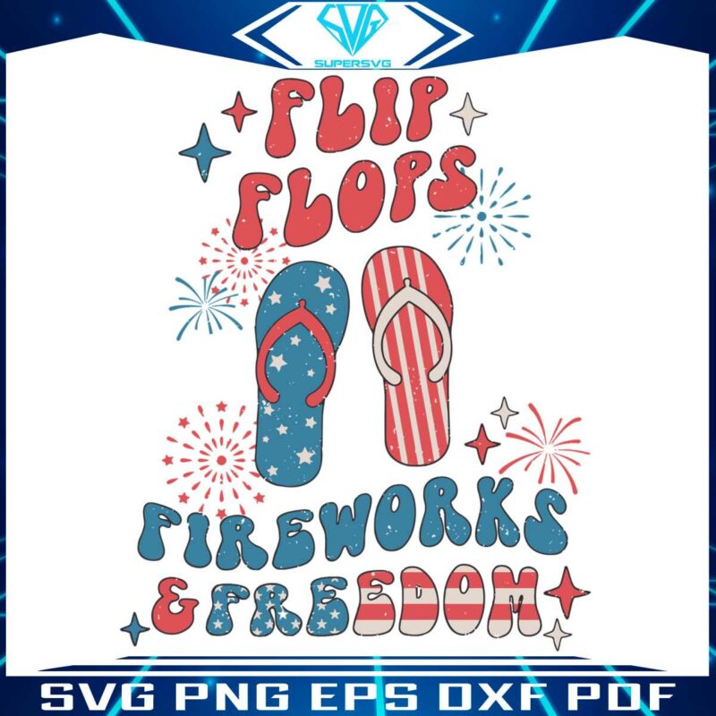retro-flip-flops-fireworks-and-freedom-svg-american-flag-svg-file
