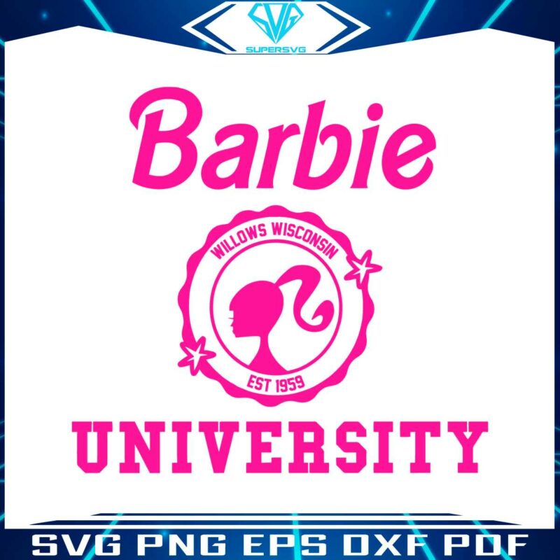 barbie-university-willows-wisconsin-est-1959-svg-cutting-file