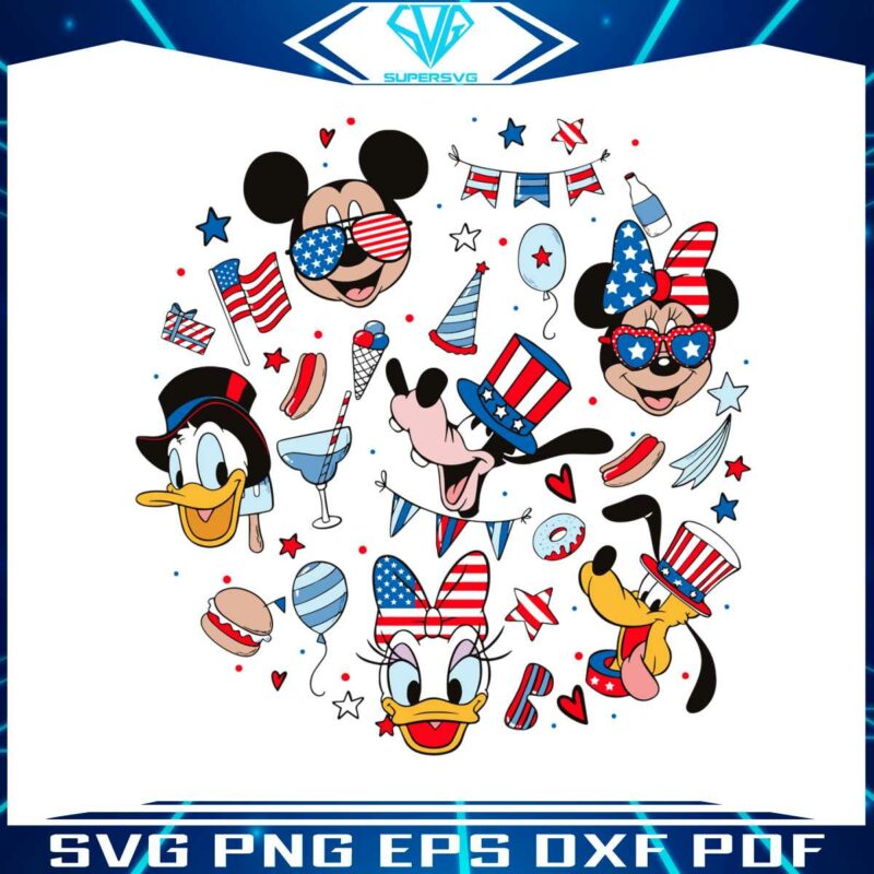 disney-mickey-and-friend-drink-and-food-parttern-4th-of-july-svg