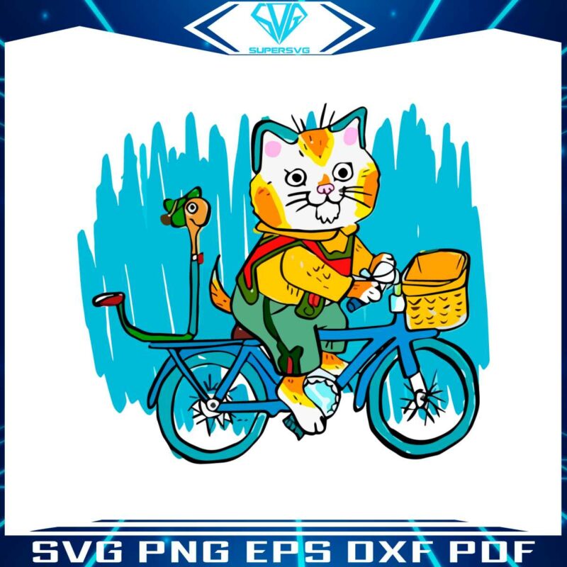 cute-cat-funny-png-cat-rides-a-bike-png-silhouette-file