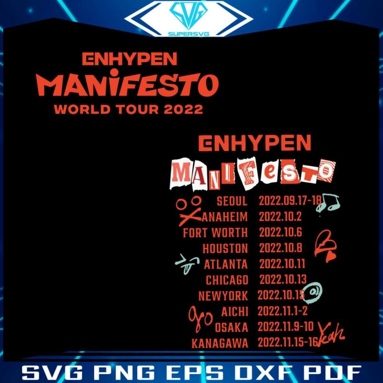 Enhypen World Tour SVG Enhypen Manifesto SVG Digital File