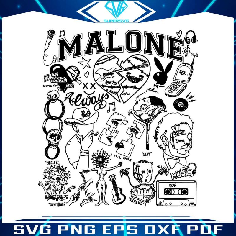 retro-post-malone-art-tattoo-2023-tour-svg-cutting-file