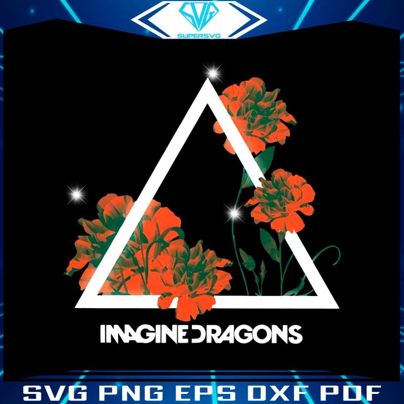 vintage-floral-imagine-dragons-band-png-sublimation-download