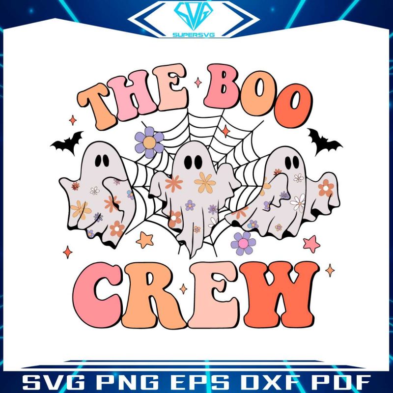 retro-floral-the-boo-crew-halloween-svg-graphic-design