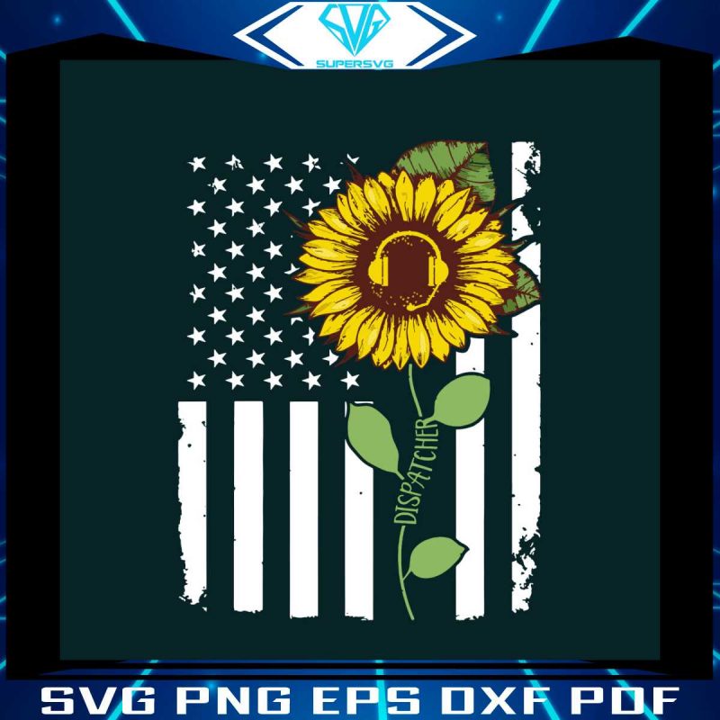 american-flag-dispatcher-sunflower-hippie-svg-digital-file