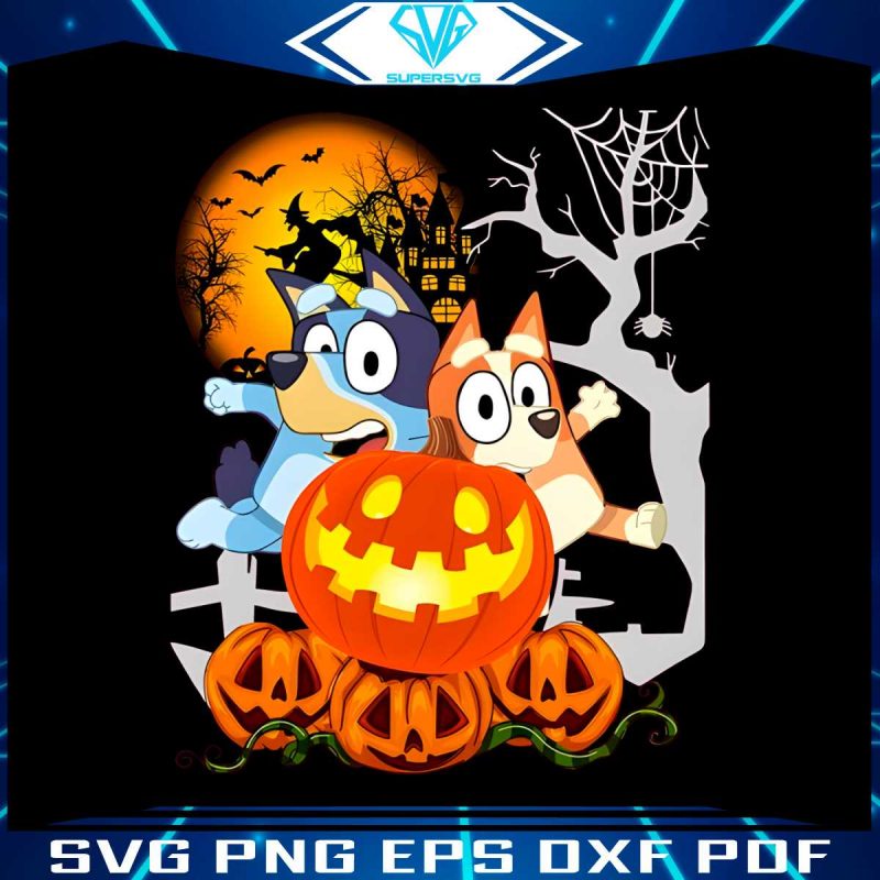 vintage-bluey-and-bingo-halloween-party-png-download