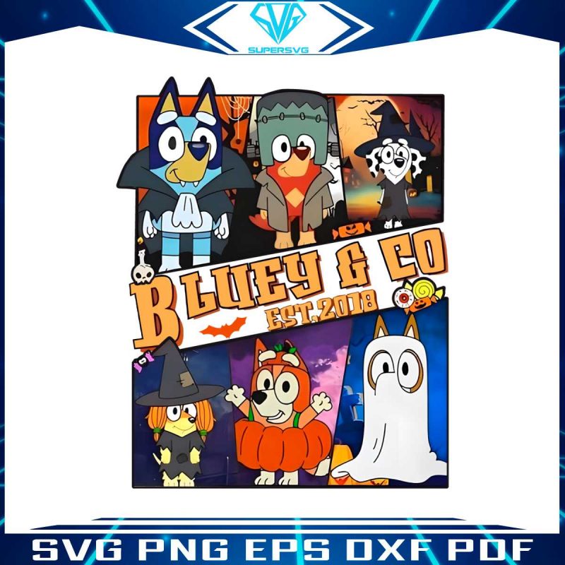 bluey-dog-and-friends-bluey-co-since-2018-png-download