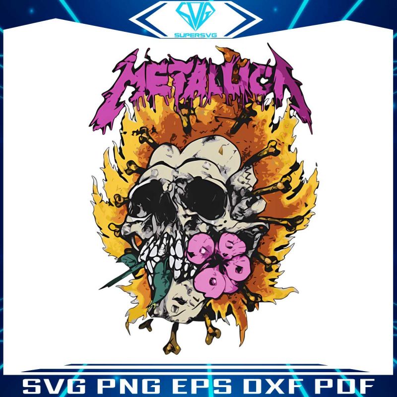 vintage-metallica-floral-skull-png-thrash-metal-band-png-file