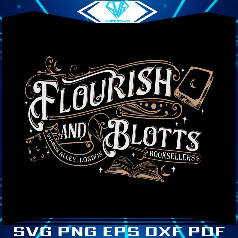 flourish-and-blotts-wizard-book-shop-svg-digital-cricut-file