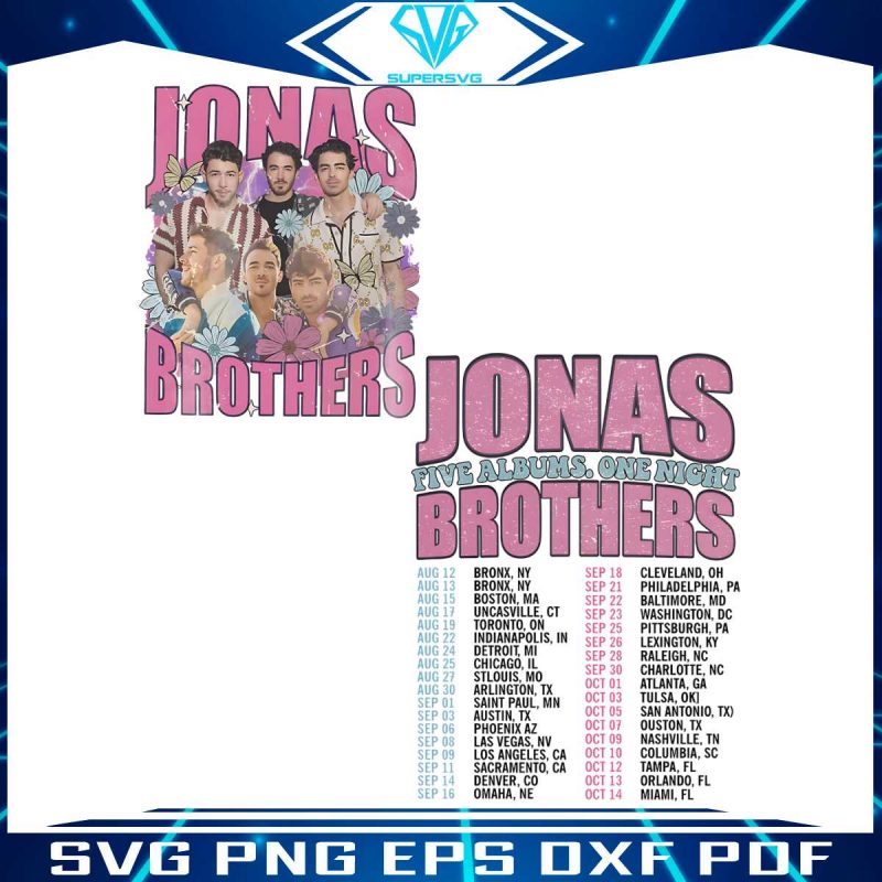 retro-floral-jonas-brother-five-albums-one-night-tour-png