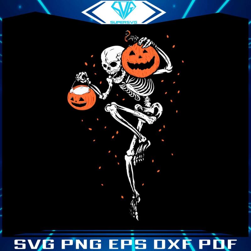 spooky-season-ghost-funny-skeleton-and-pumpkin-svg-file