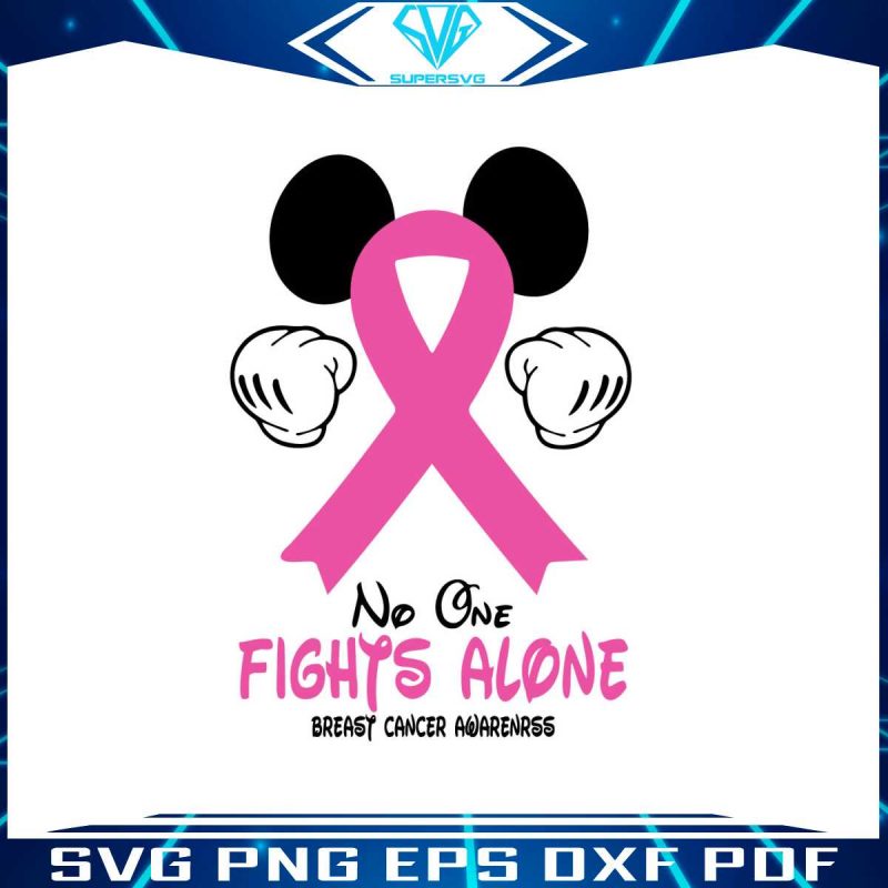 no-one-fights-alone-breast-cancer-awareness-svg-digital-file