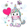 Cute Unicorn Layered Cricut Svg Files, Unicorn Heart Svg