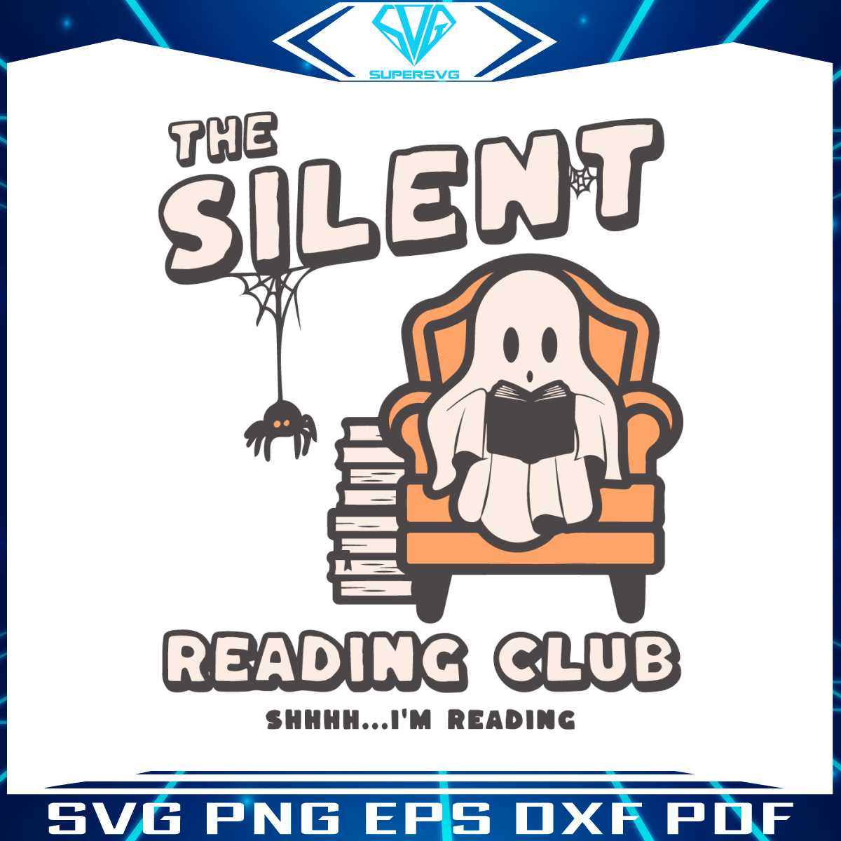the-silent-reading-club-svg-bookish-ghost-svg-digital-file