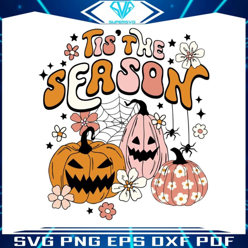 tis-the-season-groovy-halloween-pumpkin-svg-digital-file