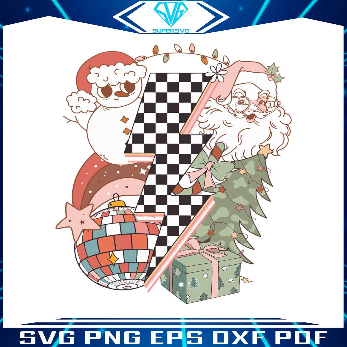 groovy-christmas-santa-claus-discoball-svg-digital-files