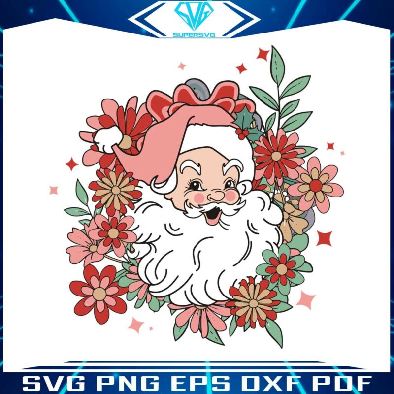 vintage-floral-santa-claus-christmas-svg-digital-cricut-file