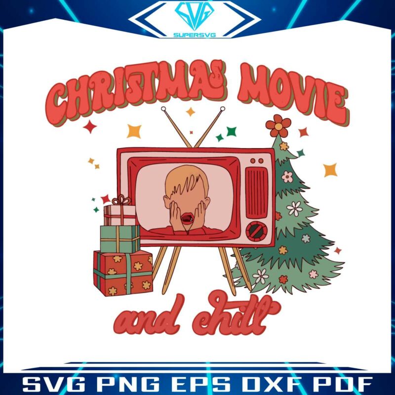 funny-retro-christmas-movie-and-chill-svg-digital-cricut-file