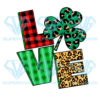 Plaid Love Leopard Shamrock Sublimation, St. Patrick?s Day Png