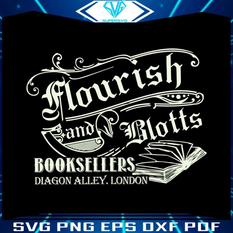 flourish-and-blotts-dragon-alley-london-svg-digital-file