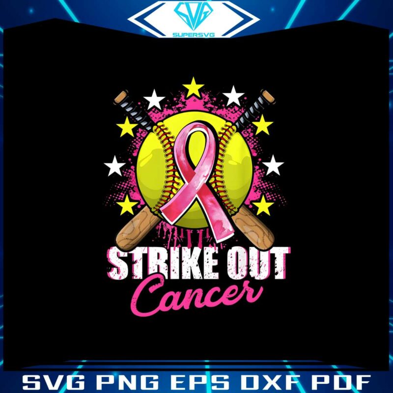 baseball-strike-out-cancer-pink-ribbon-softball-png-download
