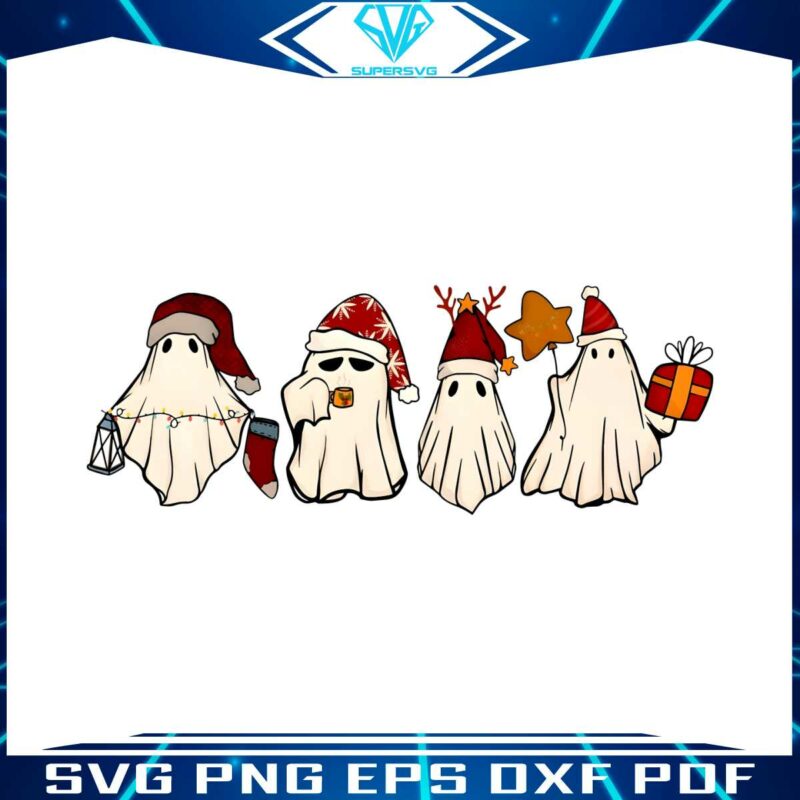 retro-christmas-ghost-santa-hat-png-sublimation-download