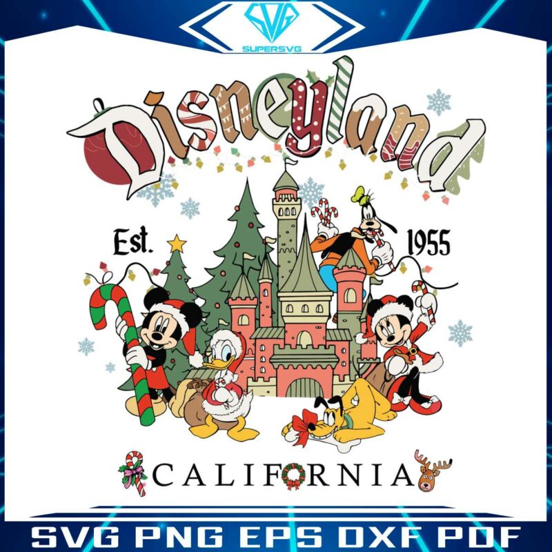 vintage-disneyland-mickey-and-friend-castle-christmas-svg