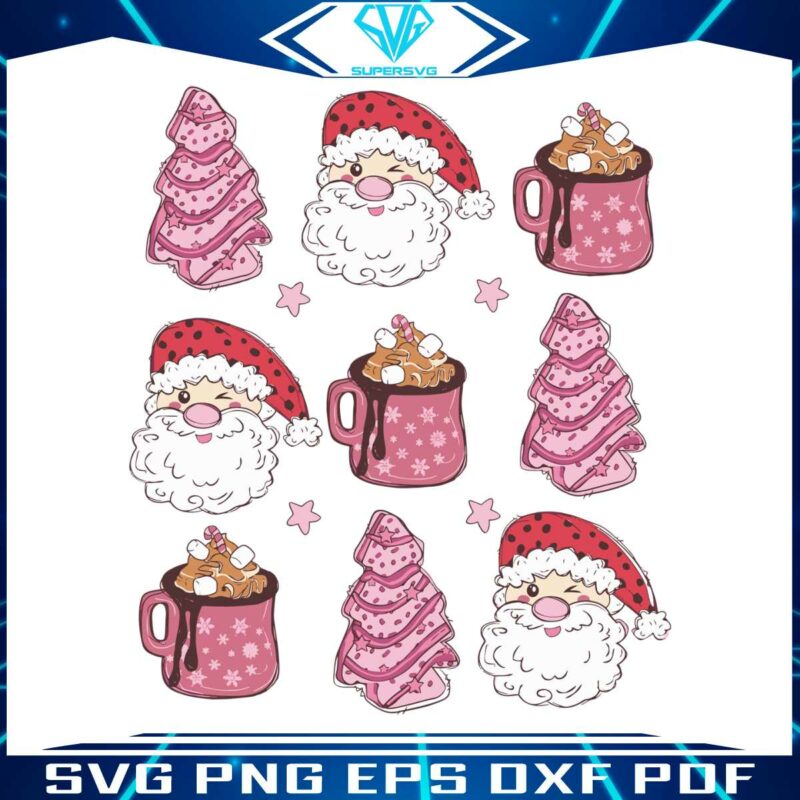 pink-christmas-tree-cake-hot-cocoa-svg-graphic-design-file