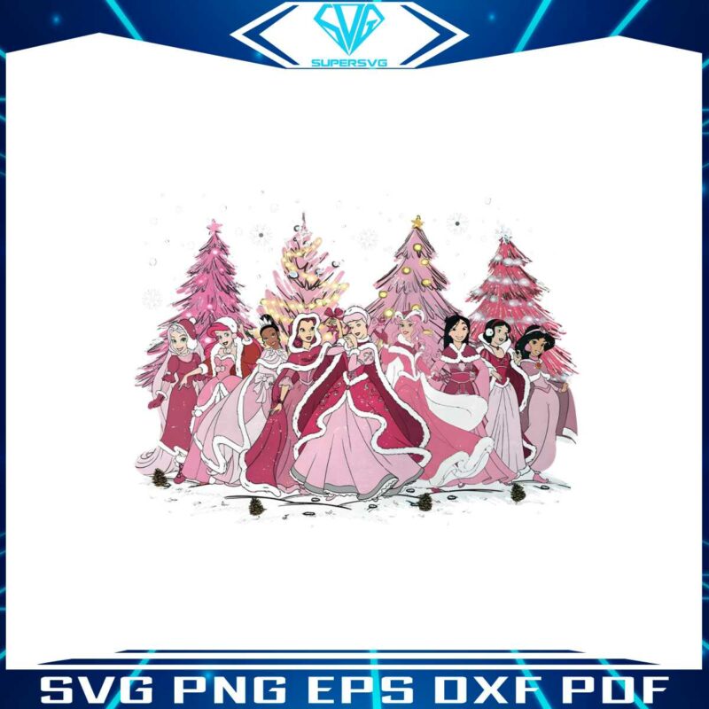 vintage-disney-princess-pink-christmas-tree-png-download