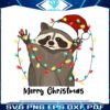christmas-raccoon-funny-animal-light-santa-hat-png-file