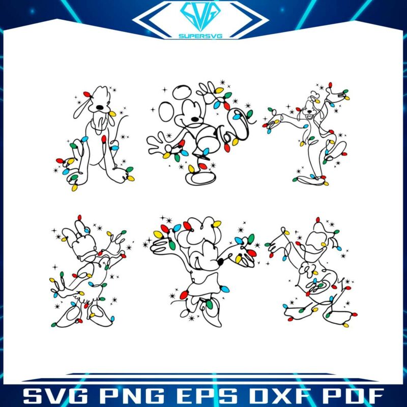 christmas-lights-character-mickey-and-friend-svg-bundle