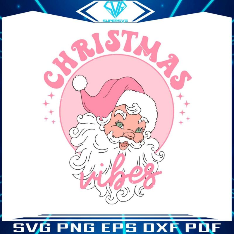 retro-pink-christmas-vibes-santa-claus-svg-for-cricut-files