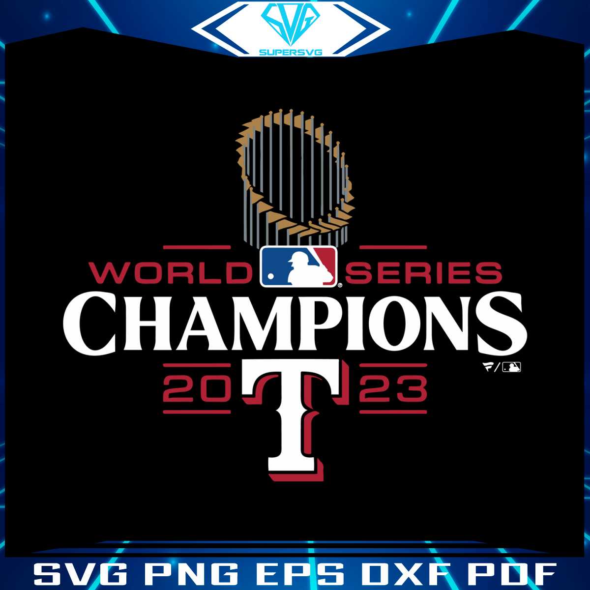 Texas Rangers 2023 World Series Champions Official Logo SVG