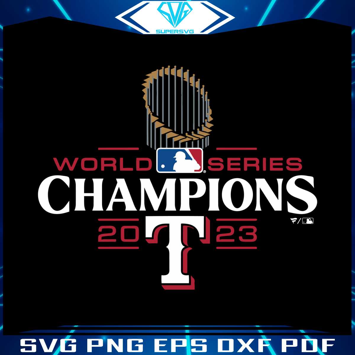 Texas Rangers 2023 World Series Champions Official Logo SVG