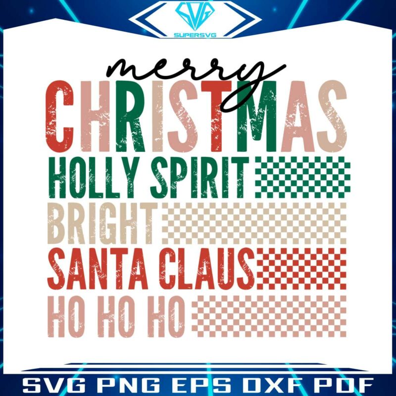 checkered-merry-christmas-holly-spirit-svg-cricut-files