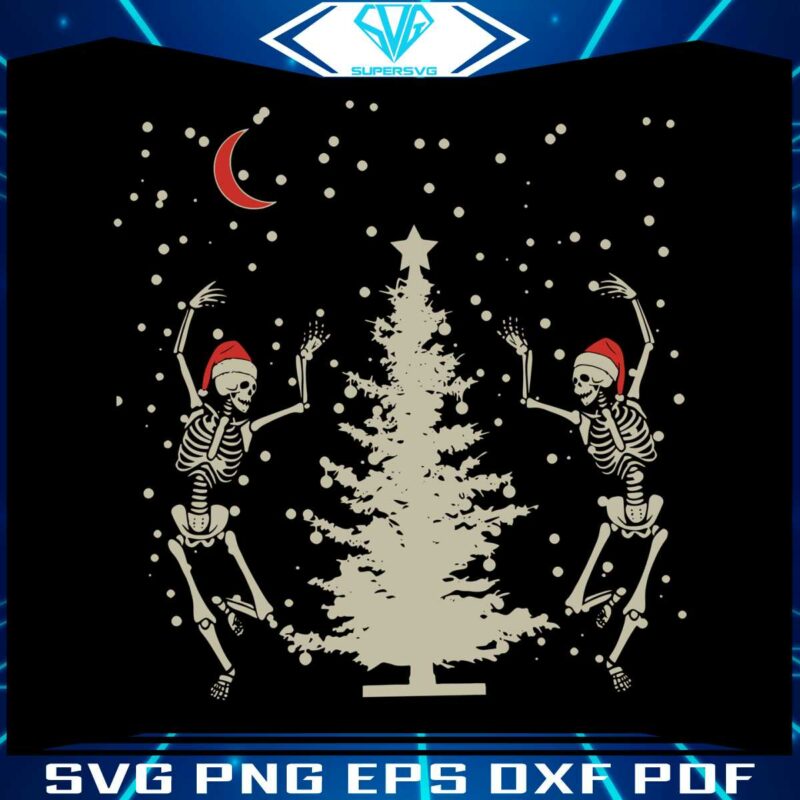 dancing-skeleton-christmas-tree-svg-graphic-design-file