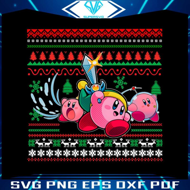 funny-pink-game-kirby-christmas-png-sublimation-design